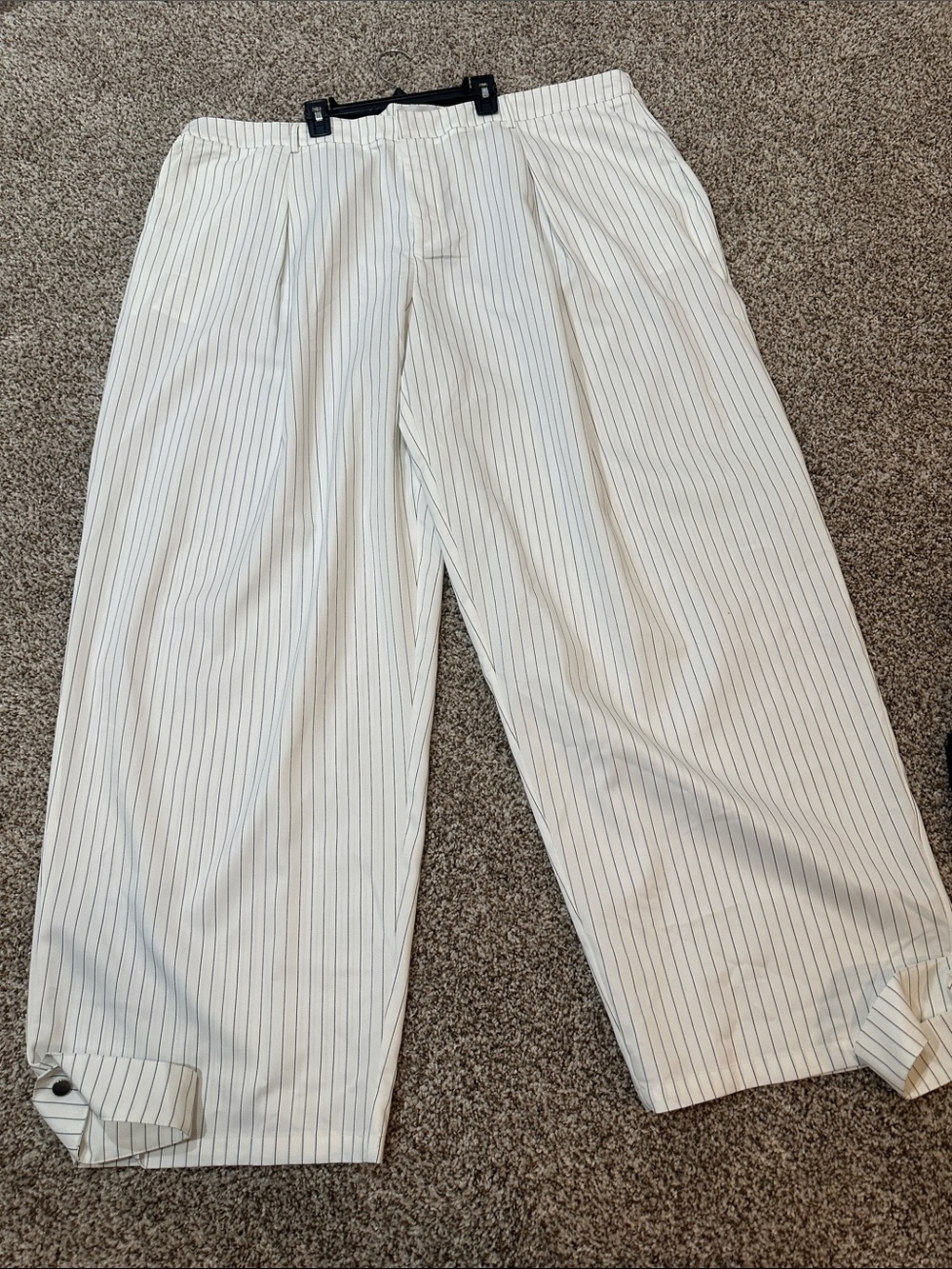Fashion Nova White Pinstripe Wide Leg Pants